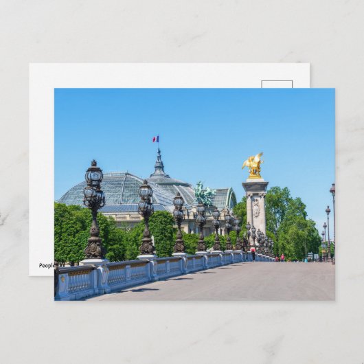 Pont Alexandre III en Grand Palais, Parijs, Frankr Briefkaart (Voorkant / Achterkant)