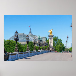 Pont Alexandre III en Grand Palais, Parijs, Frankr Poster