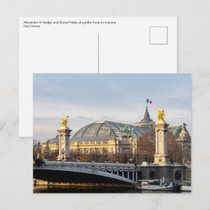 Pont Alexandre III en Grand Palais tijdens de goud Briefkaart