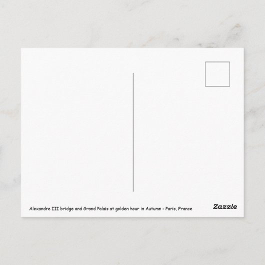 Pont Alexandre III en Grand Palais tijdens de goud Briefkaart (Achterkant)