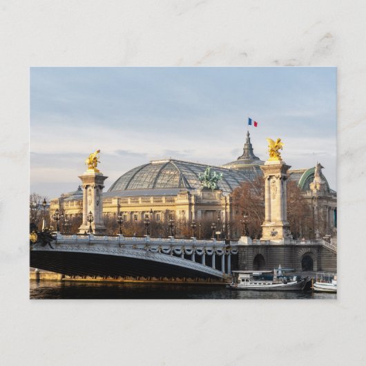 Pont Alexandre III en Grand Palais tijdens de goud Briefkaart (Voorkant)
