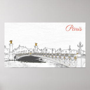 Pont Alexandre III over de Seine - Parijs Frankrij Poster