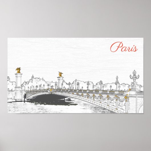 Pont Alexandre III over de Seine - Parijs Frankrij Poster (Voorkant)