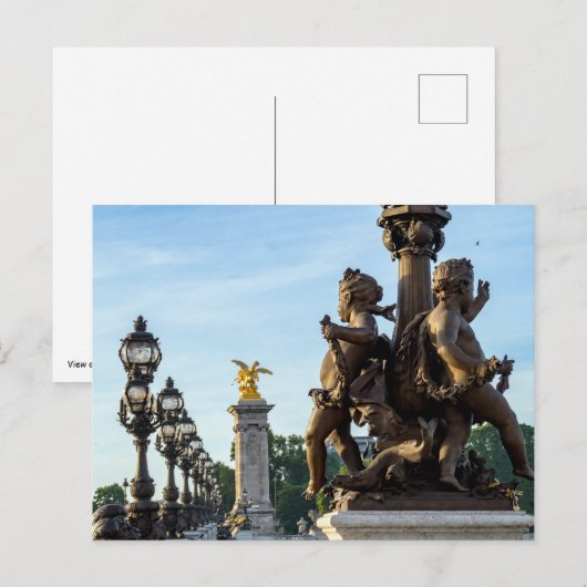 Pont Alexandre lll bridge - Parijs, Frankrijk Briefkaart (Voorkant / Achterkant)