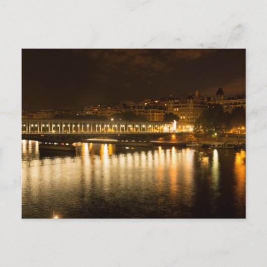 Pont de Bir-Hakeim in Parijs bij nacht Briefkaart (Voorkant)