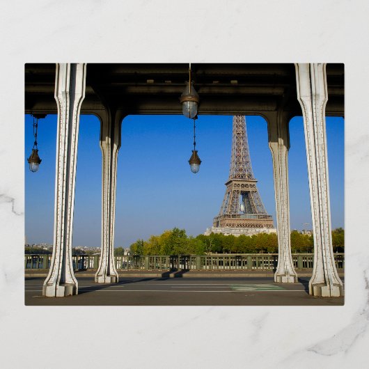 Pont de Bir Hakeim in Parijs Folie Feestdagen Briefkaart (Voorkant)