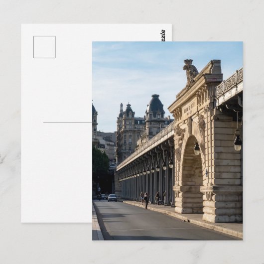 Pont de Bir-Hakeim over de Seine - Parijs, Frankri Briefkaart (Voorkant / Achterkant)