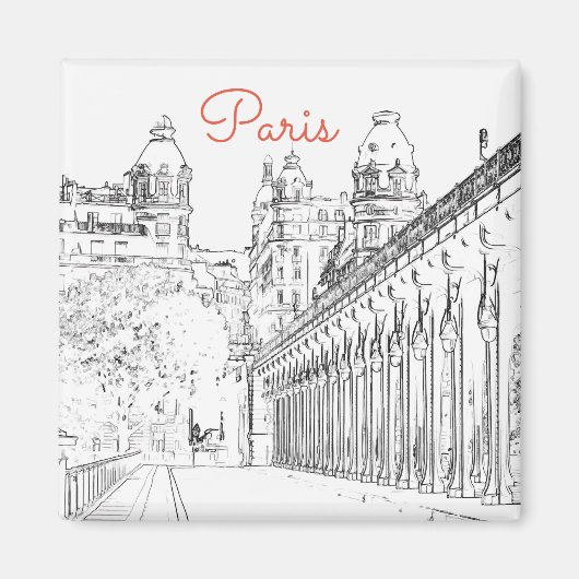 Pont de Bir-Hakeim over de Seine - Parijs, Frankri Magneet (Voorkant)