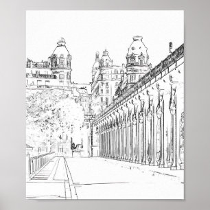 Pont de Bir-Hakeim over de Seine - Parijs, Frankri Poster