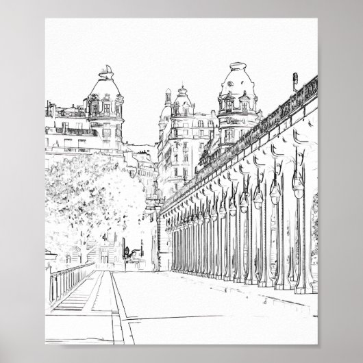 Pont de Bir-Hakeim over de Seine - Parijs, Frankri Poster (Voorkant)
