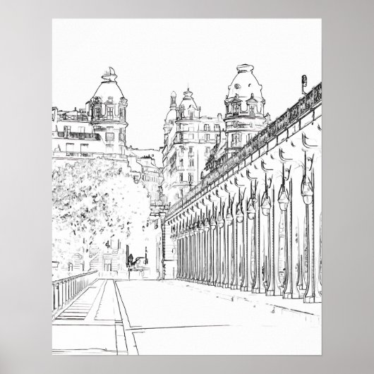 Pont de Bir-Hakeim over de Seine - Parijs, Frankri Poster (Voorkant)