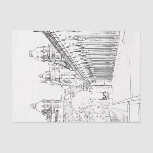 Pont de Bir-Hakeim - Parijs, Frankrijk Tissuepapier (Voorkant)