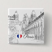 Pont de Bir-Hakeim - Parijs, Frankrijk Vierkante Button 5,1 Cm (Voorkant)
