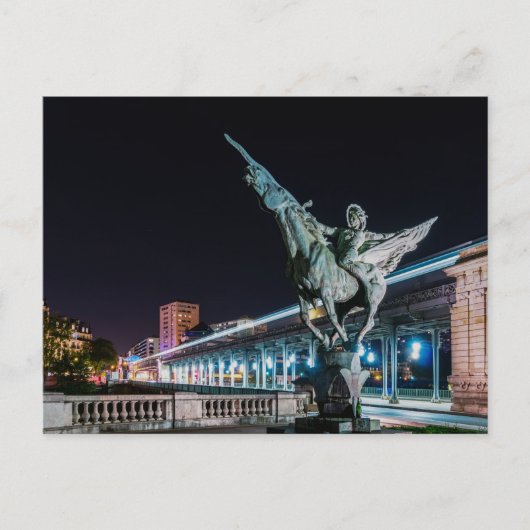 Pont de Bir-Hakeim ’s nachts - Parijs, Frankrijk Briefkaart (Voorkant)
