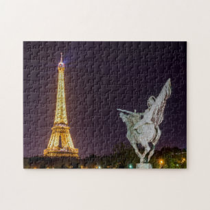 Pont de Bir-Hakeim ’s nachts - Parijs, Frankrijk Legpuzzel