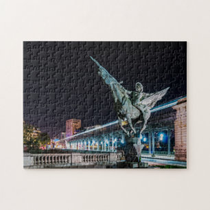 Pont de Bir-Hakeim ’s nachts - Parijs, Frankrijk Legpuzzel