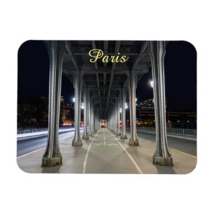 Pont de Bir-Hakeim 's nachts - Parijs, Frankrijk Magneet