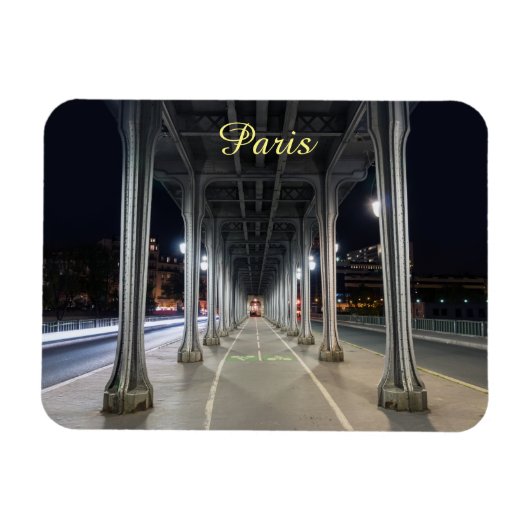 Pont de Bir-Hakeim 's nachts - Parijs, Frankrijk Magneet (Horizontaal)