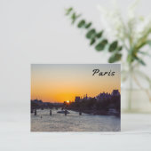Pont des arts at sunset - Parijs, Frankrijk Briefkaart (Staand voorkant)