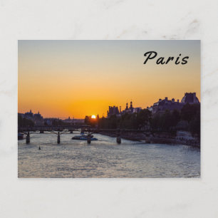 Pont des arts at sunset - Parijs, Frankrijk Briefkaart
