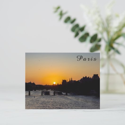 Pont des arts at sunset - Parijs, Frankrijk Briefkaart (Staand voorkant)