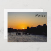 Pont des arts at sunset - Parijs, Frankrijk Briefkaart (Voorkant / Achterkant)