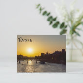 Pont des arts at sunset - Parijs, Frankrijk Briefkaart (Staand voorkant)
