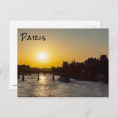 Pont des arts at sunset - Parijs, Frankrijk Briefkaart (Voorkant / Achterkant)