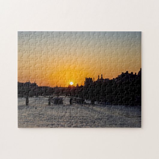 Pont des arts at sunset - Parijs, Frankrijk Legpuzzel (Horizontaal)