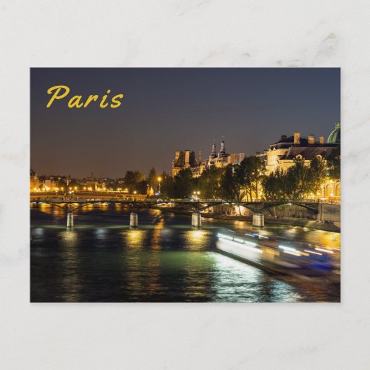 Pont des arts bij het vallen van de avond - Parijs Briefkaart (Voorkant)