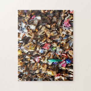 Pont des Arts Liefdessloten Parijs. Legpuzzel