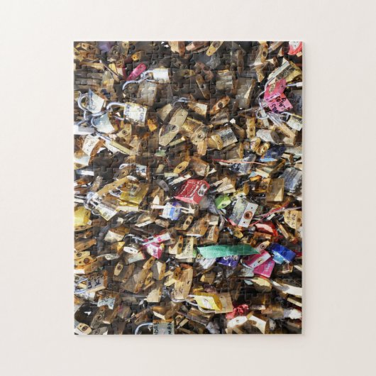 Pont des Arts Love Locks Paris. Jigzaag Puzzle Legpuzzel (Verticaal)