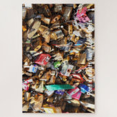 Pont des Arts Love Locks Paris. Jigzaag Puzzle Legpuzzel (Verticaal)