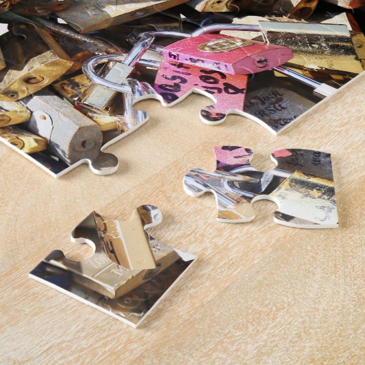 Pont des Arts Love Locks Paris. Legpuzzel (Zijkant)