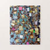 Pont des Arts Love Locks Paris. Legpuzzel (Verticaal)