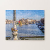 Pont des Arts on Valentijnsdag - Parijs, Frankrijk Legpuzzel (Horizontaal)