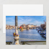 Pont des Arts on Valentijnsdag - Parijs Kaart (Voorkant / Achterkant)