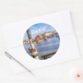 Pont des Arts on Valentijnsdag - Parijs Ronde Sticker (Envelop)