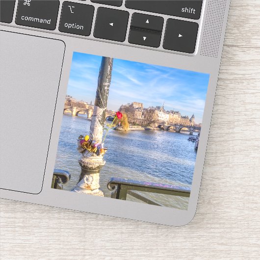 Pont des Arts on Valentijnsdag - Parijs Sticker (Detail)