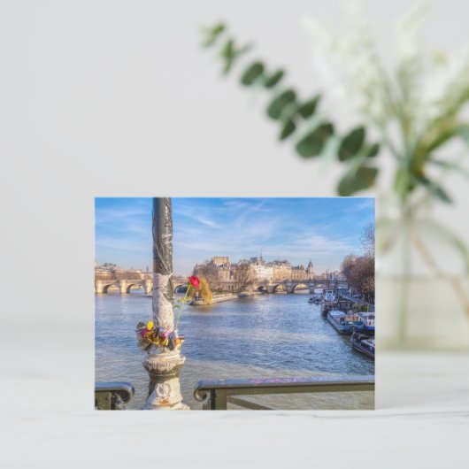 Pont des Arts op Valentijnsdag - Parijs Briefkaart (Staand voorkant)