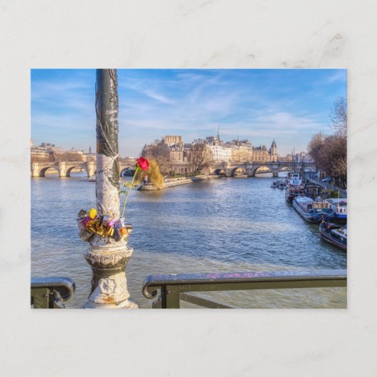 Pont des Arts op Valentijnsdag - Parijs Briefkaart (Voorkant)