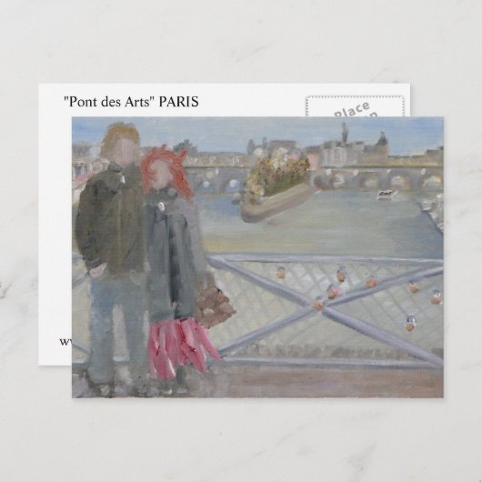 Pont des Arts: Parijs Briefkaart (Voorkant / Achterkant)