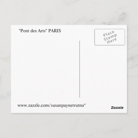 Pont des Arts: Parijs Briefkaart (Achterkant)