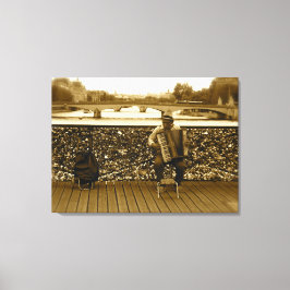 Pont des Arts: The Love Lock Bridge, Parijs Canvas Afdruk