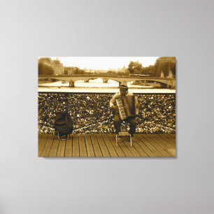 Pont des Arts: The Love Lock Bridge, Parijs Canvas Afdruk
