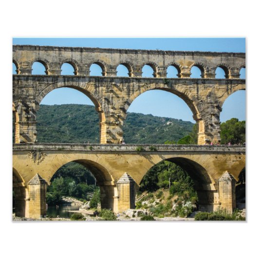 Pont du Gard, Frankrijk - Foto print Afdruk (Voorkant)