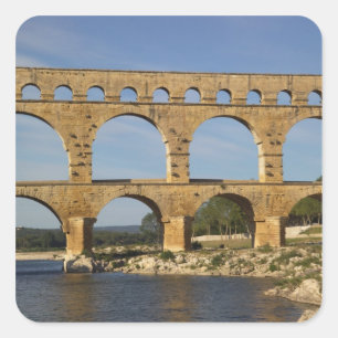 Pont du Gard, Gard, Languedoc Roussillon, Frankrij Vierkante Sticker