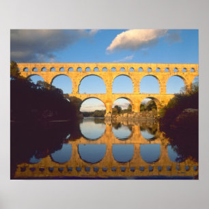 Pont du Gard, Gardon rivier, Gard, Languedoc, Poster