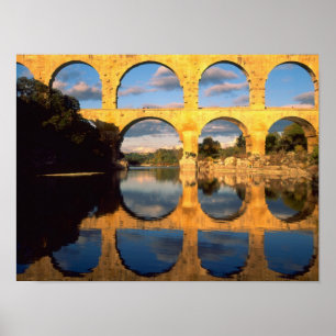 Pont du Gard, Gardon rivier, Gard, Languedoc, Poster