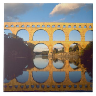 Pont du Gard, Gardon rivier, Gard, Languedoc, Tegeltje